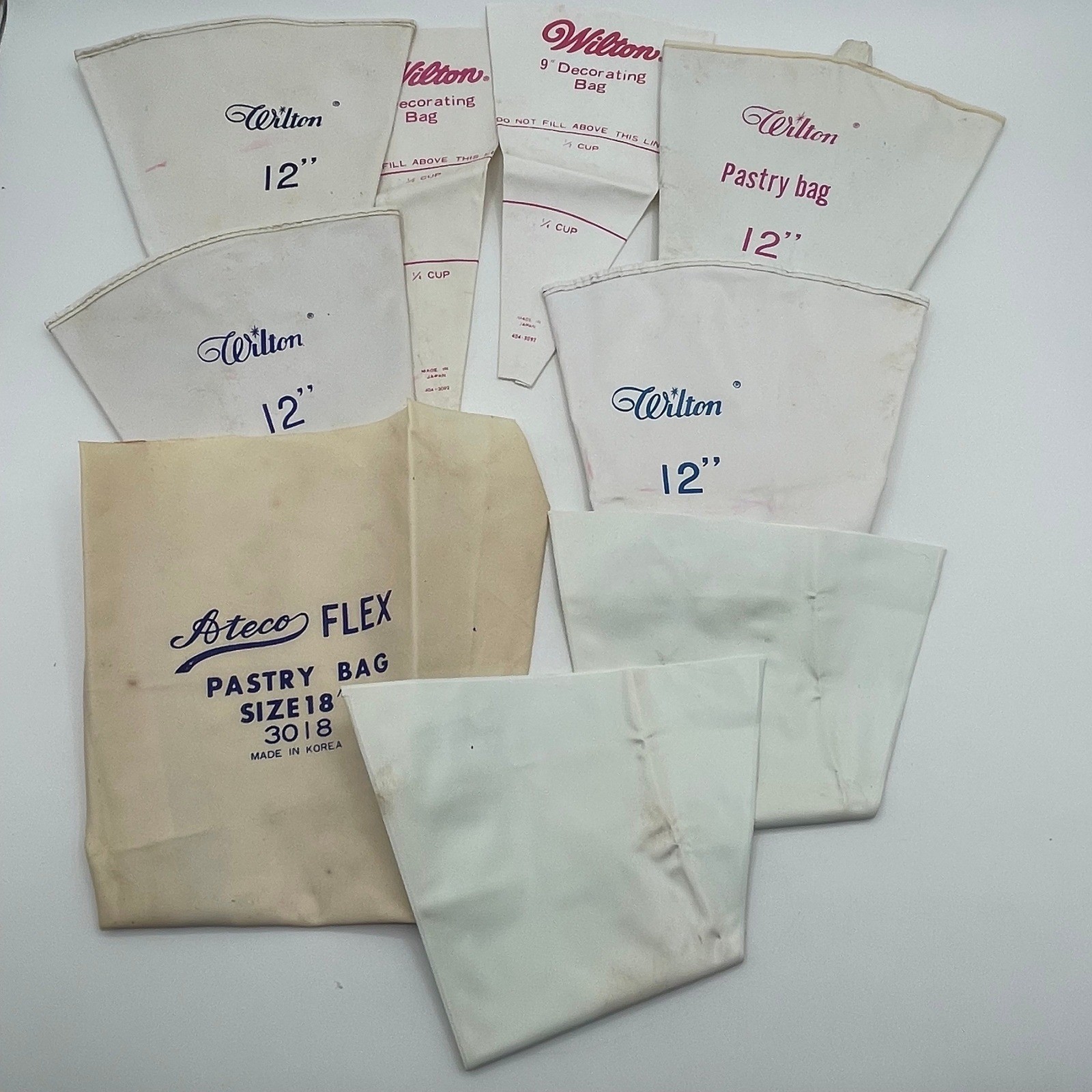 Wilton and Ateco Reusable Pastry Decorating Bags Lot 12in 9in 18in 10pc Set gallery