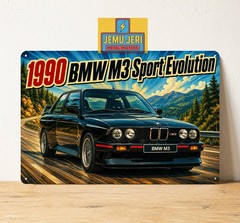 Bmw E30 M3 Eport Evolution 1990 Car Metal Sign Poster 20x30cm