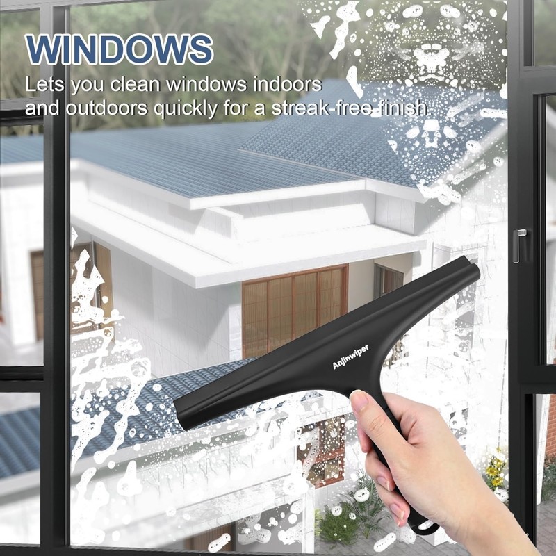 All-Purpose Shower Squeegee for Glass Doors with Hook, Silicone Squeegee for ... gallery
