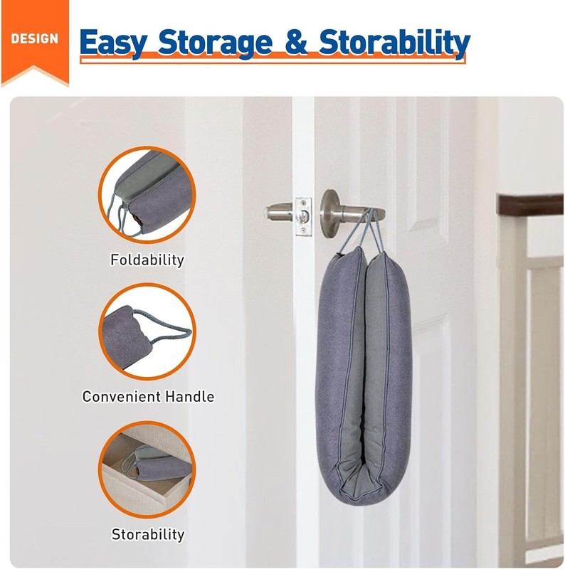 Washable 36 Inch Door Draft Blocker with Weighted Design for -Round Comfort gallery