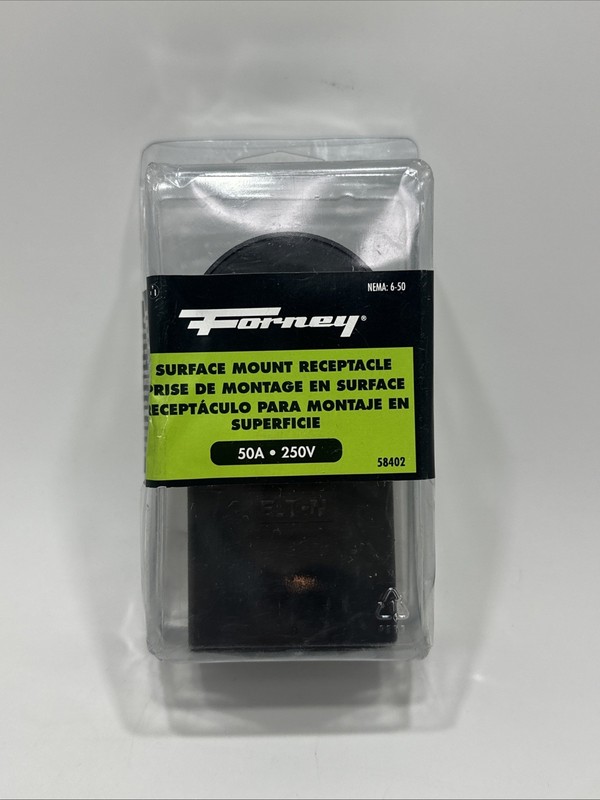 Forney 58402 Plastic Surface Mount Wall Receptacle, 220-Volt, 50 Amp, Nema 6-50 gallery
