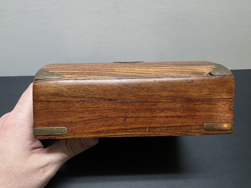Solid Nautical Wood Box with Brass Trim Tabletop Desk Keys Change Trinkets gallery