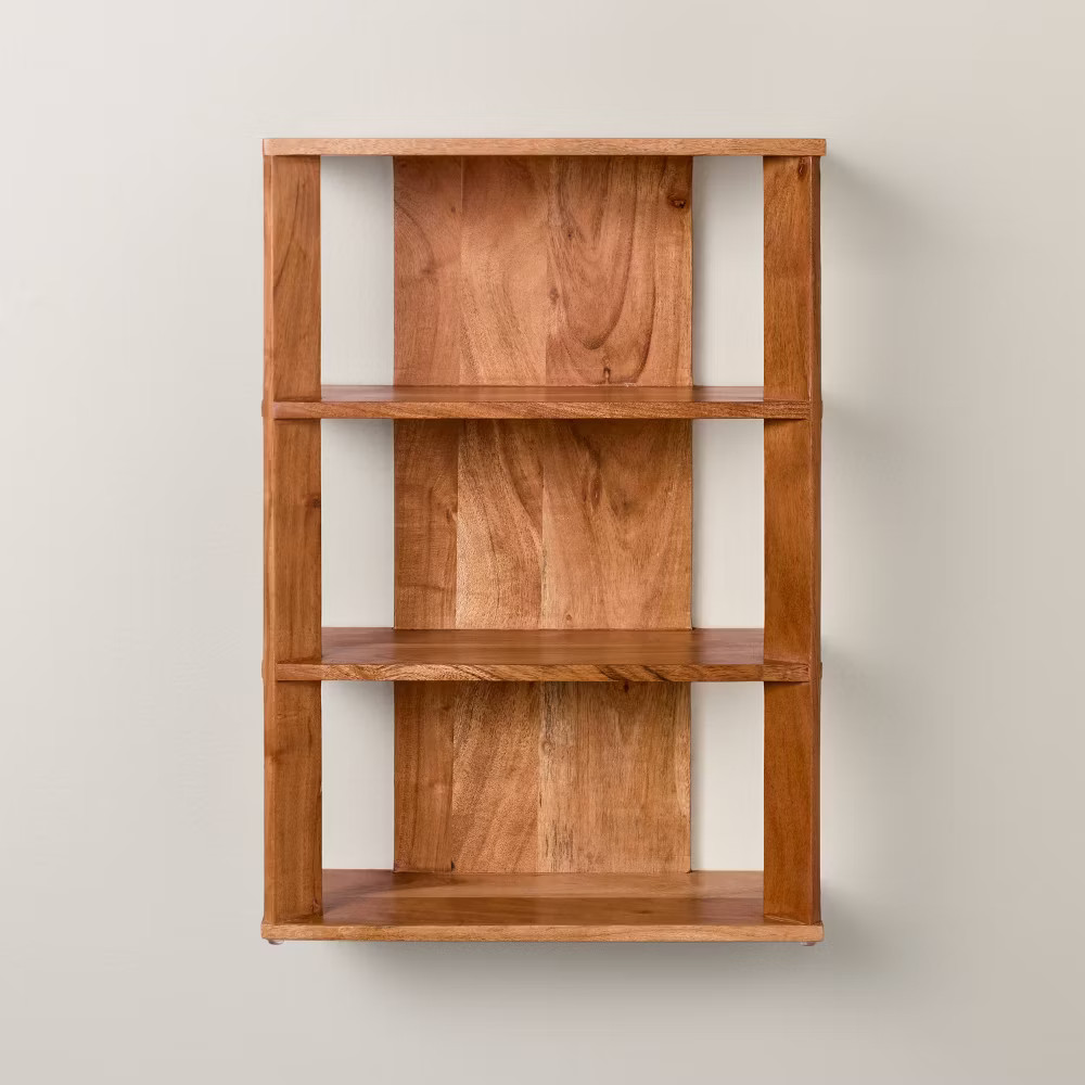 14" Wide 4 Shelf Mid-Century Wall Bookshelf - Hearth & Hand with gallery