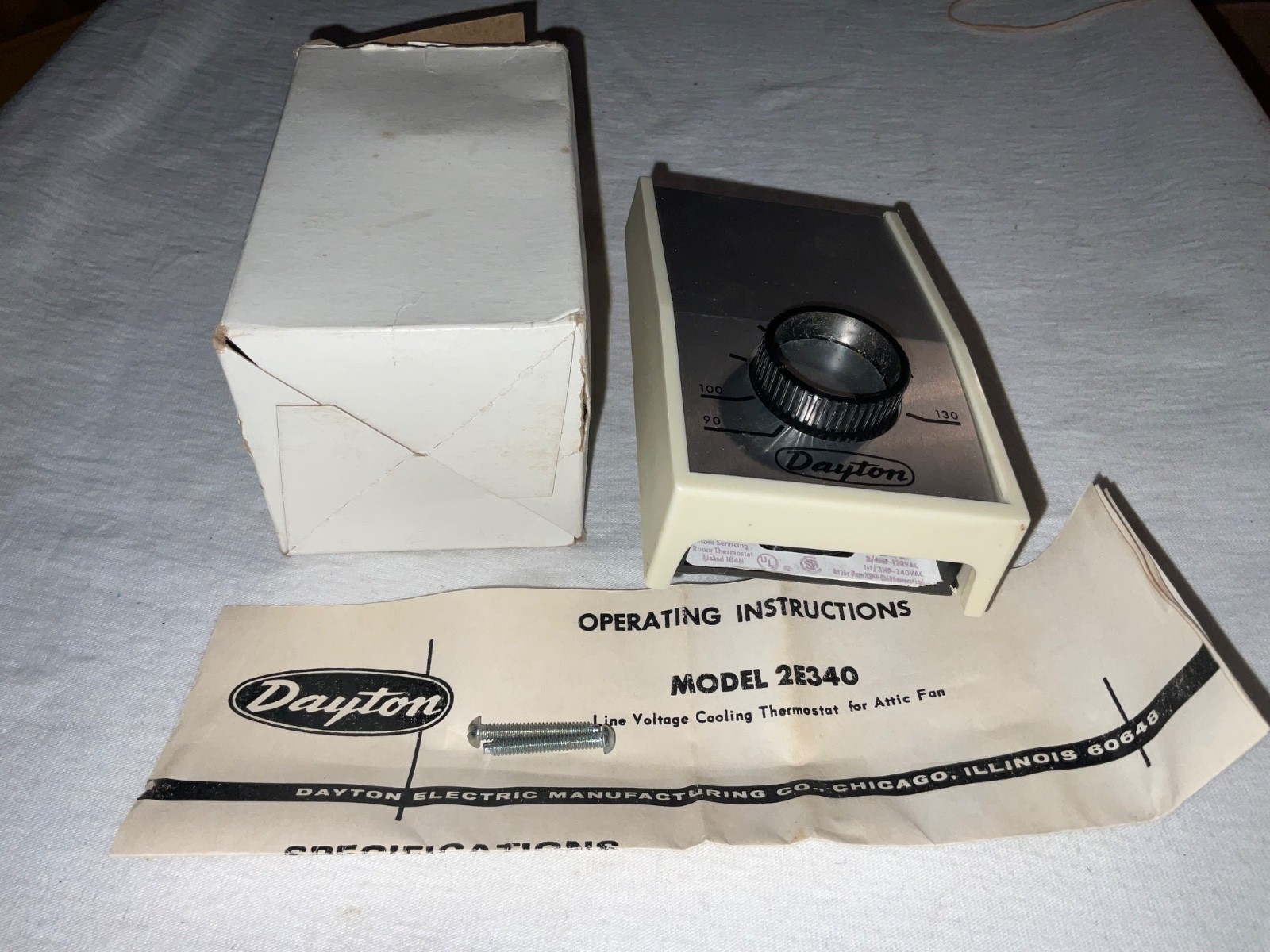 Dayton 2E340 Line Voltage Cooling Thermostat For Attic Fans New Old Stock gallery