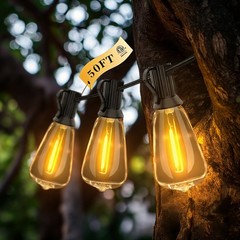 50-200FT LED Outdoor String Lights ST38 Shatterproof 2700K Patio Lights