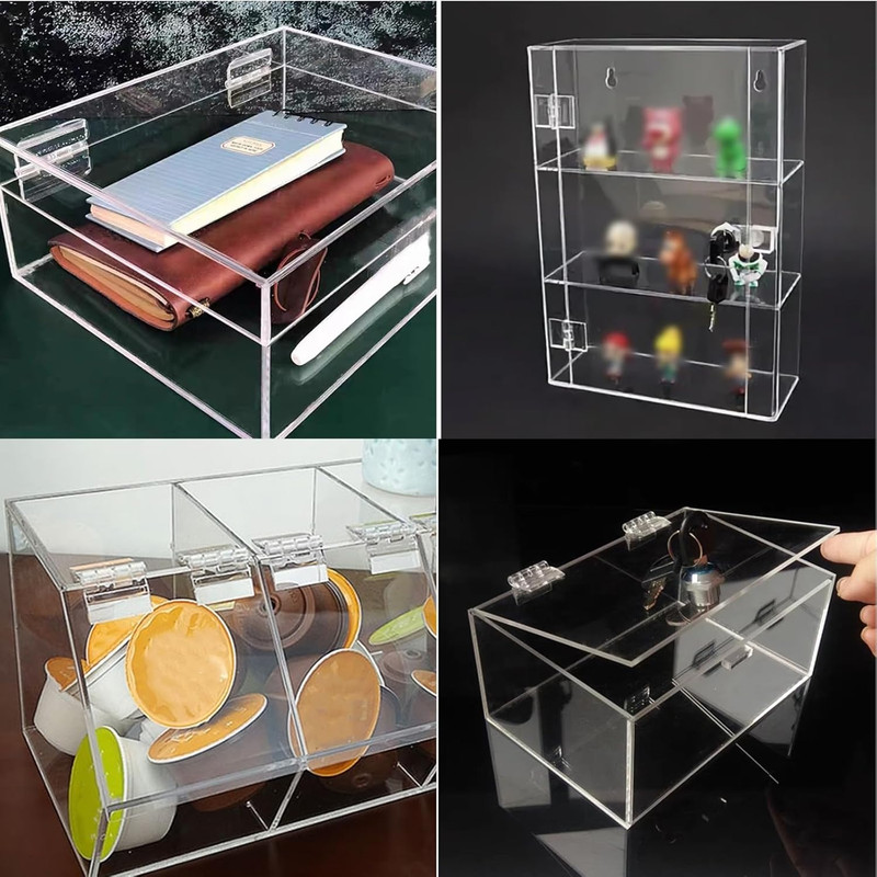 8Pcs Clear Plastic Hinges, Acrylic Small Hinges Self Adhesive Continuous Piano H gallery