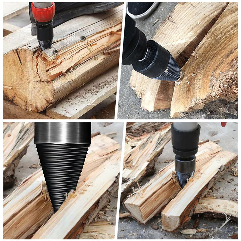 6Pcs Wood Splitter Drill Bits Set, 45Mm+32Mm Heavy Duty Log Splitters with 4 Dri gallery