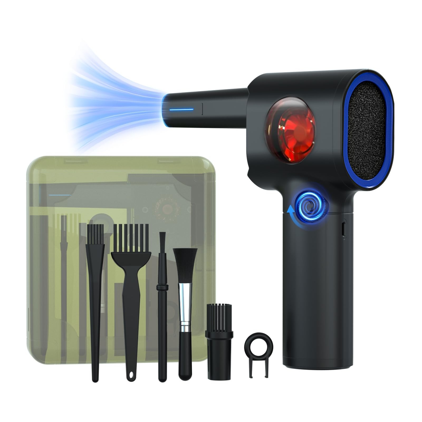 ATEngeus Compressed Air Duster, Stepless Speed Electric Duster with Black gallery