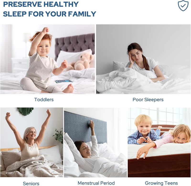 King Waterproof Mattress Protector Noiseless Mattress Pad Deep Pocket White gallery