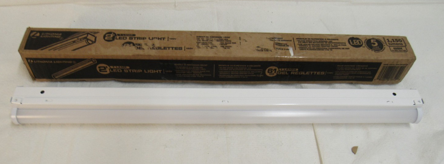 Lithonia Lighting 2' LED 1 Lamp Strip Light Matte White 4000K Bright Integrated gallery