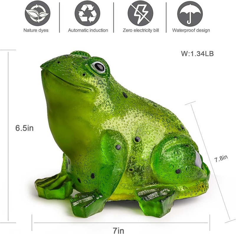 Waterproof Solar Frog Statue - E27 LED Mood Light - Highly Efficient Patio Decor gallery