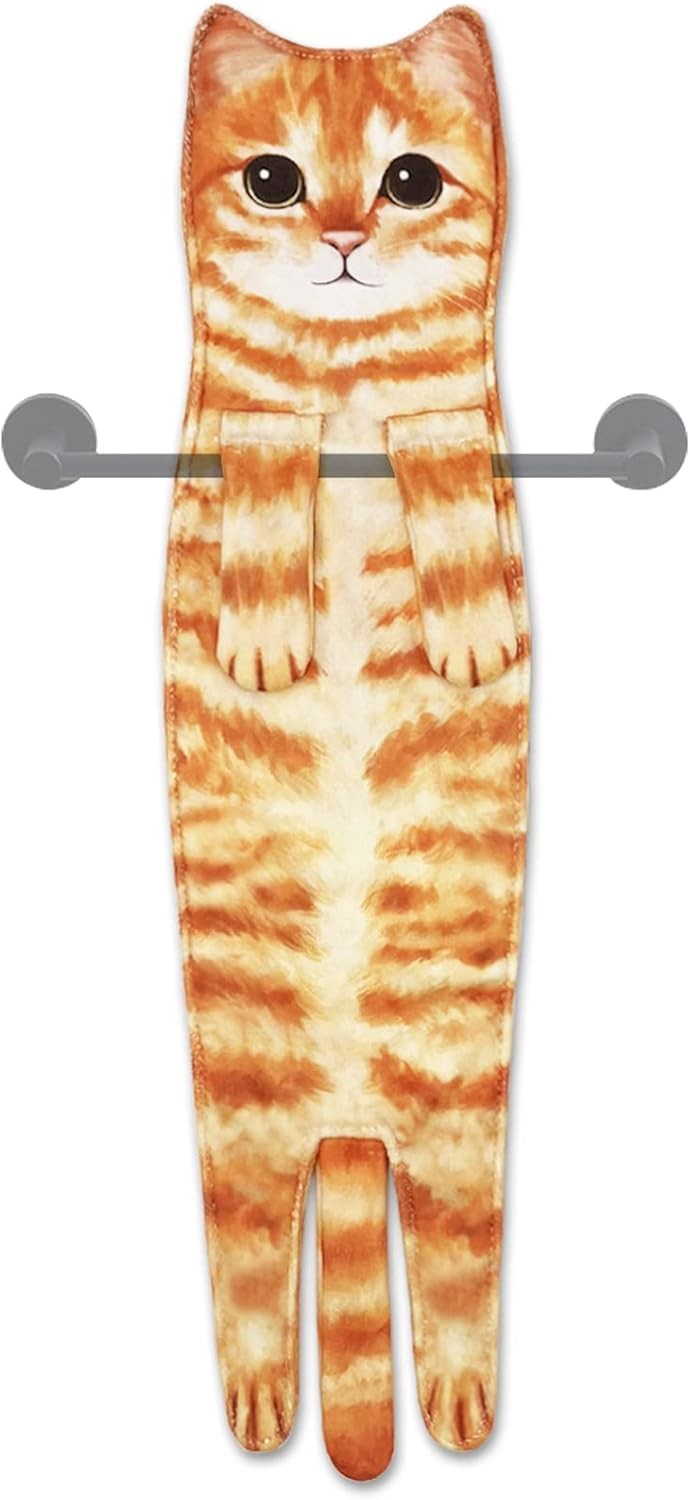 Hand Towels for Bathroom Kitchen, Cat Quick-Dry Hanging Hand Towels Decorative gallery