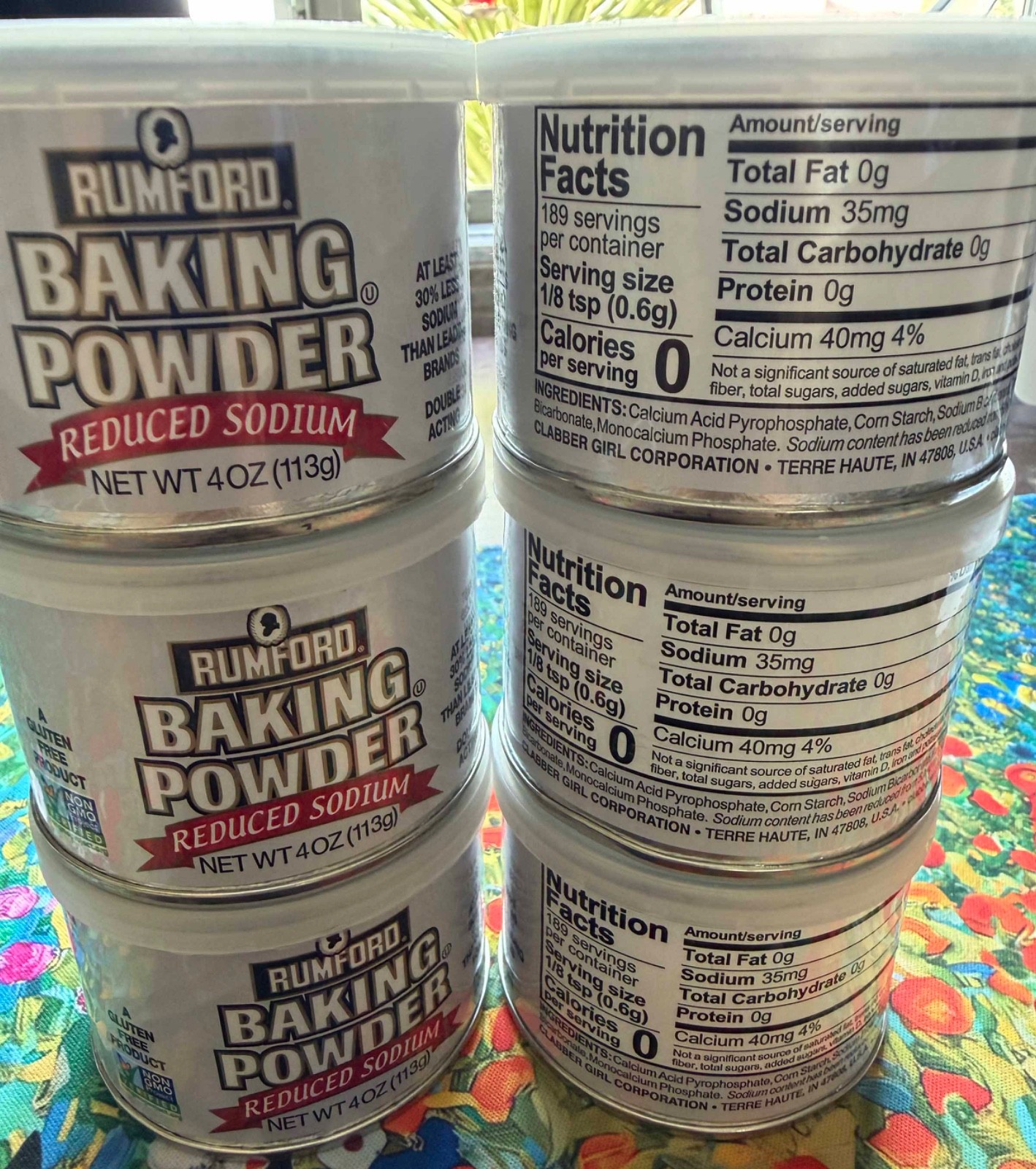 (6) cans RUMFORD Reduced Sodium BAKING POWDER 4oz - Exp Jan 29 2028 gallery