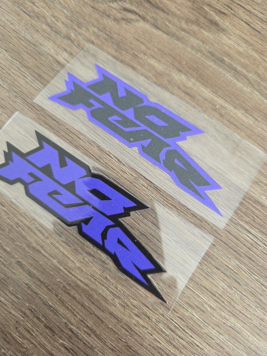 2X NO FEAR Purple & Black Outlined Raised UV DTF DECAL STICKER Waterproof 4in gallery