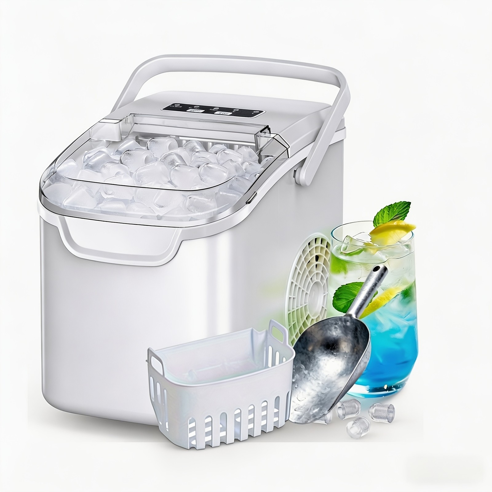 Countertop ice maker, makes 26 pounds of ice in 24 hours, small ice maker gallery
