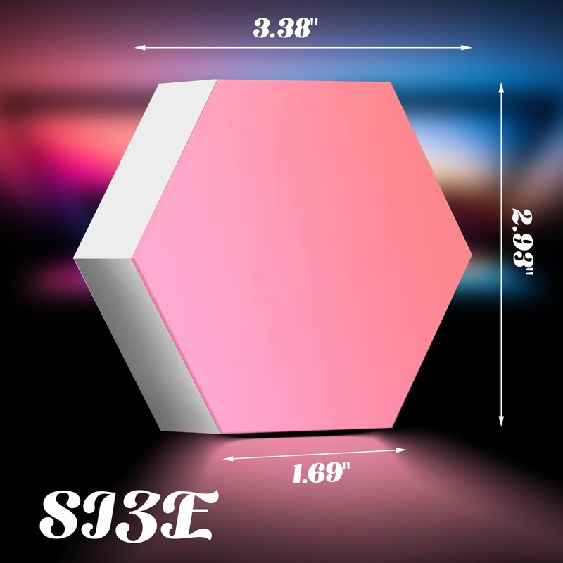 Remote Control Hexagon Wall Light,Wall-Mounted Touch-Sensitive DIY Geometric ... gallery