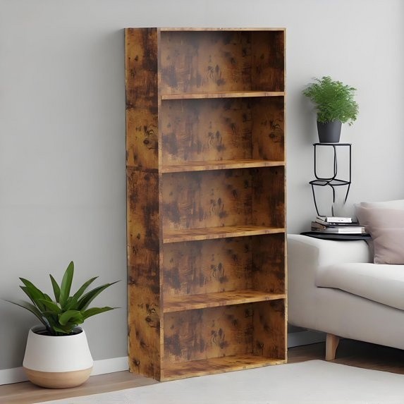 CONCETTA 5 Shelf Bookcase 53in Tall Open Bookshelf Rust FREESHIP gallery