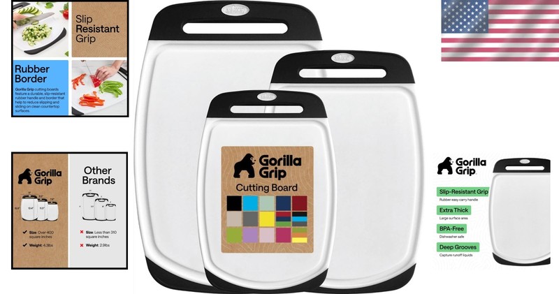 Luxury Reversible Cutting Board Set - 3 Durable Boards with Juice Grooves gallery
