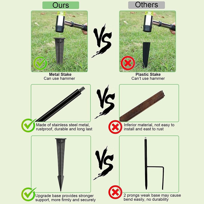 33" Shepherds Hook Bird Feeder Pole Plant Hangers Outdoor Ground Stakes Spikes gallery