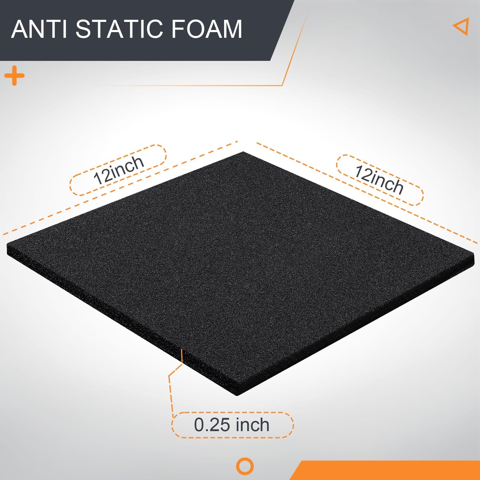 2 PCS Black Foam Pad Cuttable Polyurethane Sheet High Density 12x12x0.25 Inch gallery