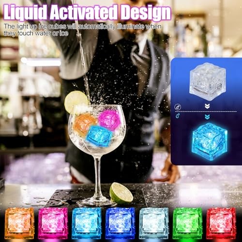 20 Pack Light Up Ice Cubes for Drinks, Led Ice Cubes with Color Changing 20PCS gallery
