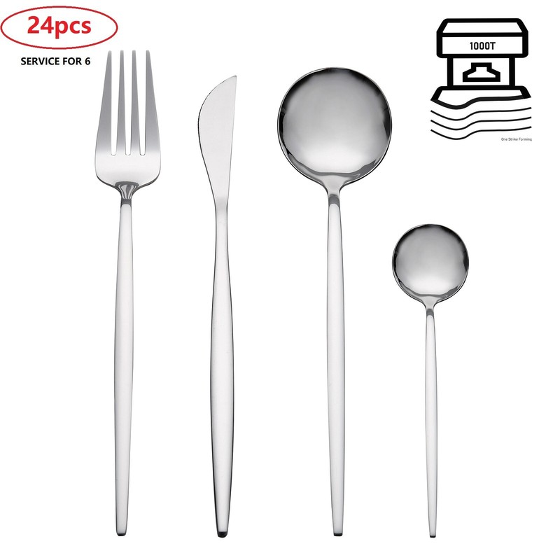 24pcs Silverware Set for 6, Flatware Stainless Steel Cutlery Utensil Kitchen gallery