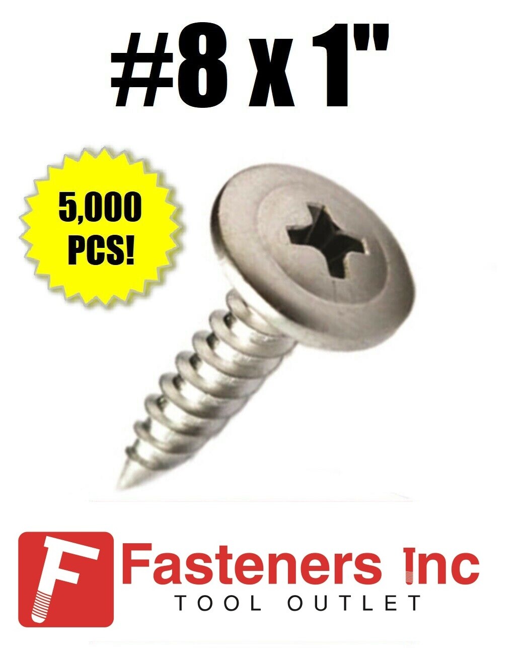 INTERCORP 88MZ #8 x 1" Sharp Point Modified Truss Head K-Lath Screw (5,000) gallery