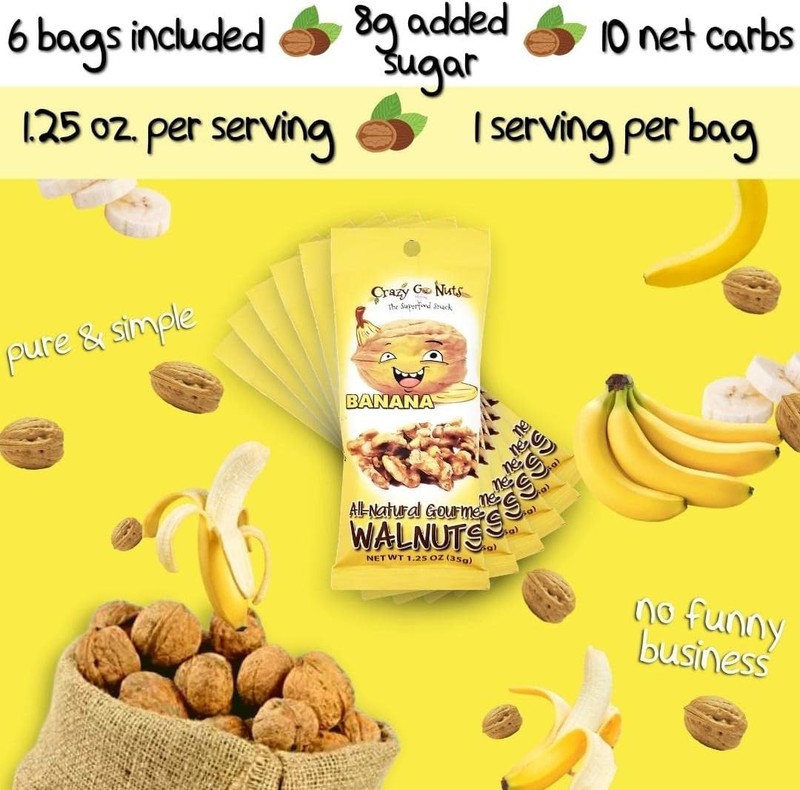 Crazy Go Nuts Walnuts - Coconut, - Healthy Snas, Vegan, Gluten Free, gallery