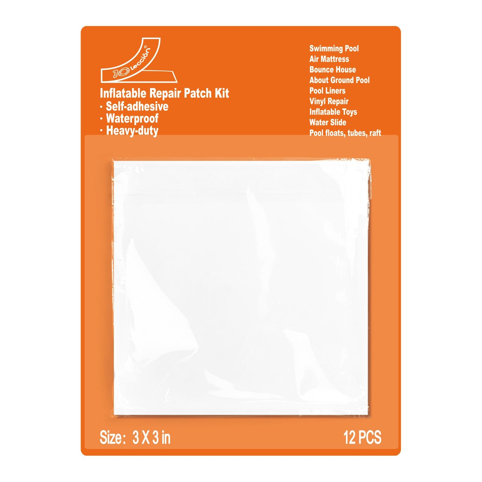 Pool Patch Repair Kit for Inflatables-Air Mattress 3in*3in*12P, Transparent gallery