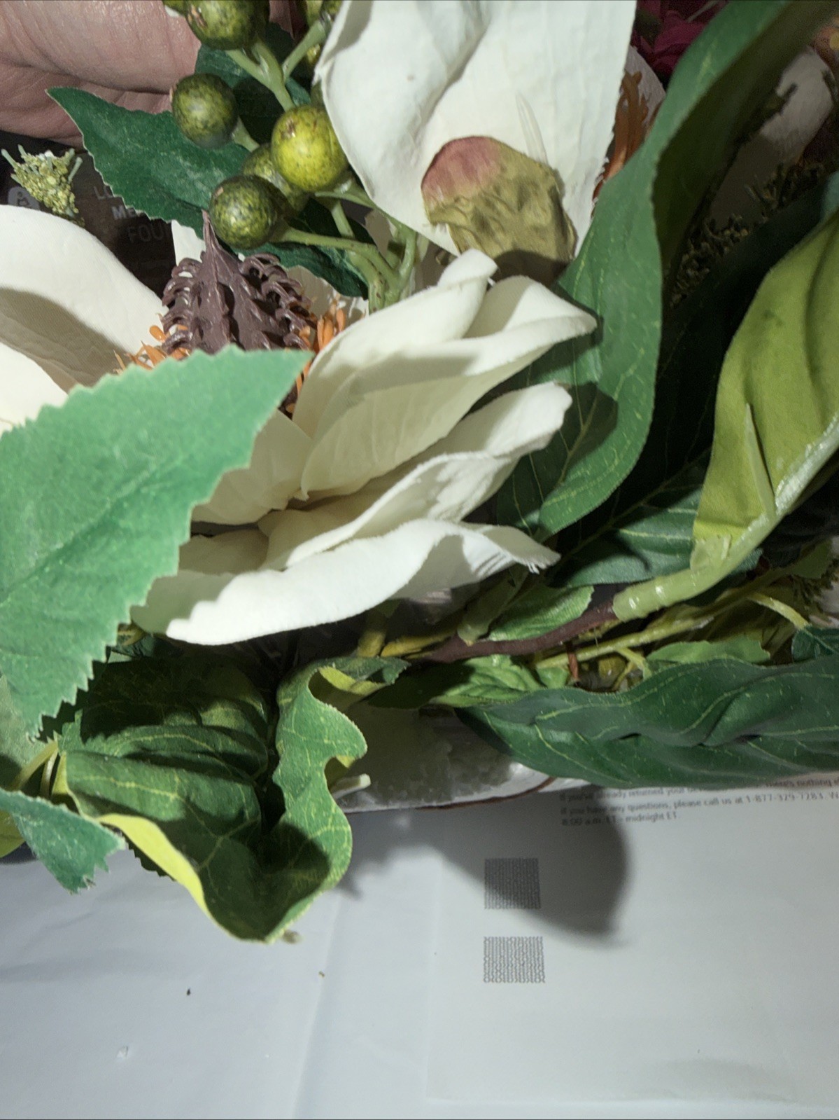 Nearly Natural White Magnolia Candelabrum Artificial Flower Arrangement gallery