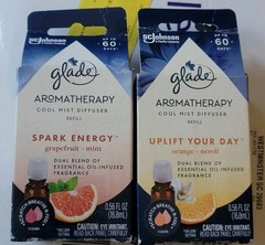 2x Glade Aromatherapy Cool Mist Diffuser Refills Orange Neroli ,Grapefruit Mint