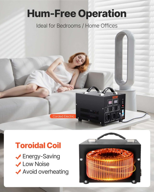 VEVOR 5000W Voltage Converter Transformer Step Up/Down 220V-110V /110V-220V CE gallery
