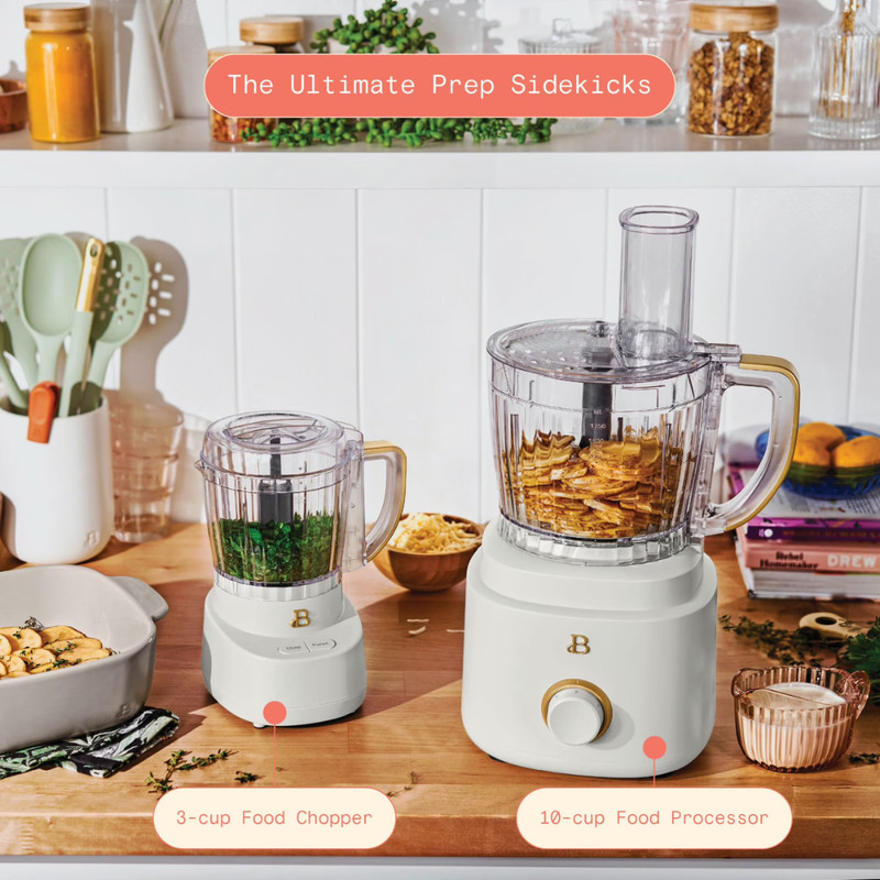 Beautiful Drew Barrymore 3-Cup Mini Electric Food Chopper Blender Mince, White gallery
