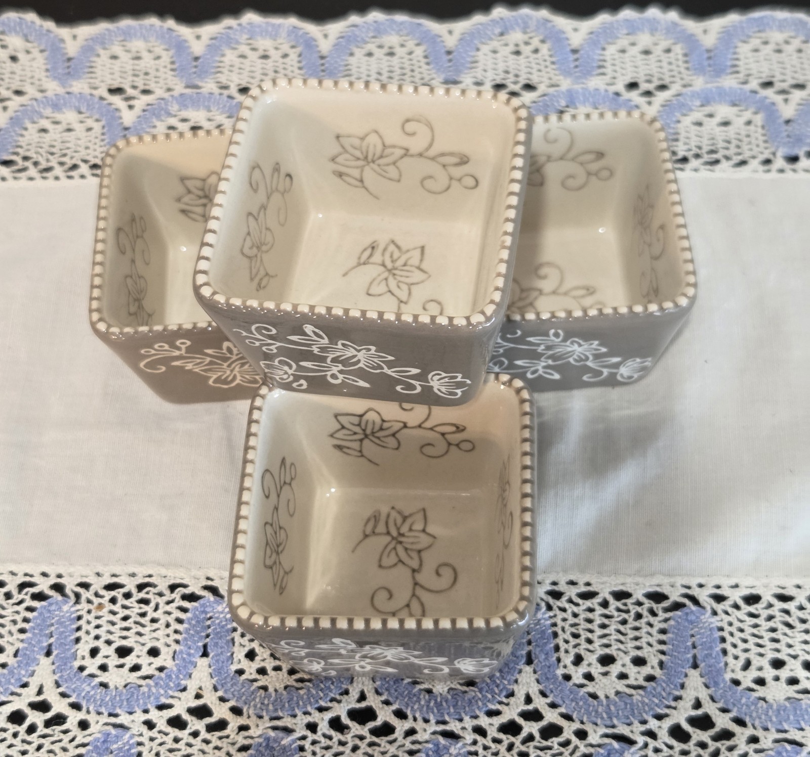 Temptations Bakeware 4 Piece Ramekin Set Beige Neutral 3" x 3" x 2" 4 ounces gallery