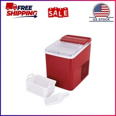 Mainstays Portable Countertop Ice Maker, 26 lbs Per Day, Compact Ice Machine wit