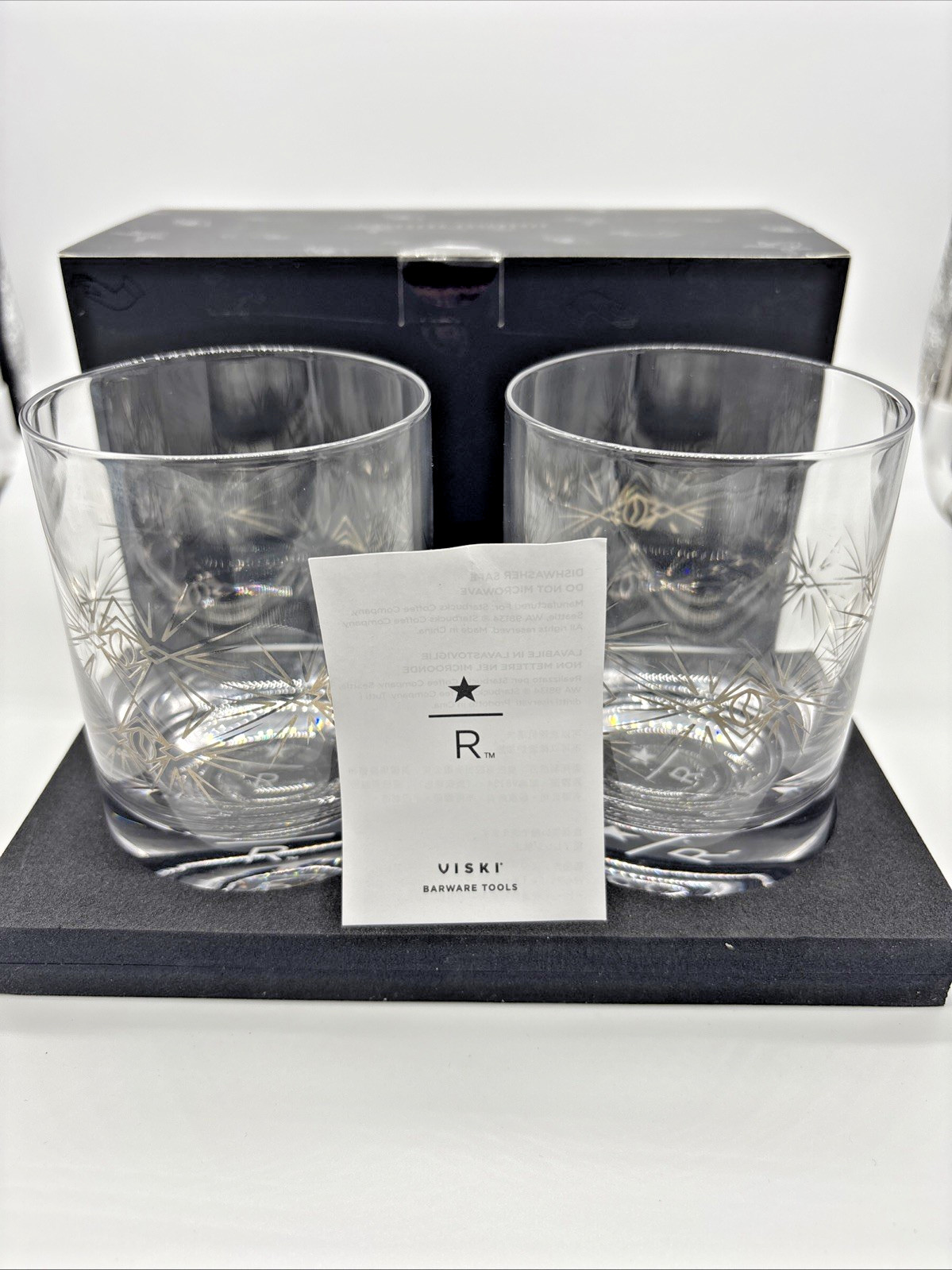 Starbucks Reserve × Viski Etched Rocks Glasses Set of 2 – Brand New Old Fashion gallery