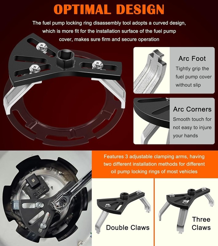 For Universal Fuel Pump Lock Ring Tool 5.31-7.17" Adjustable Removal Installer gallery
