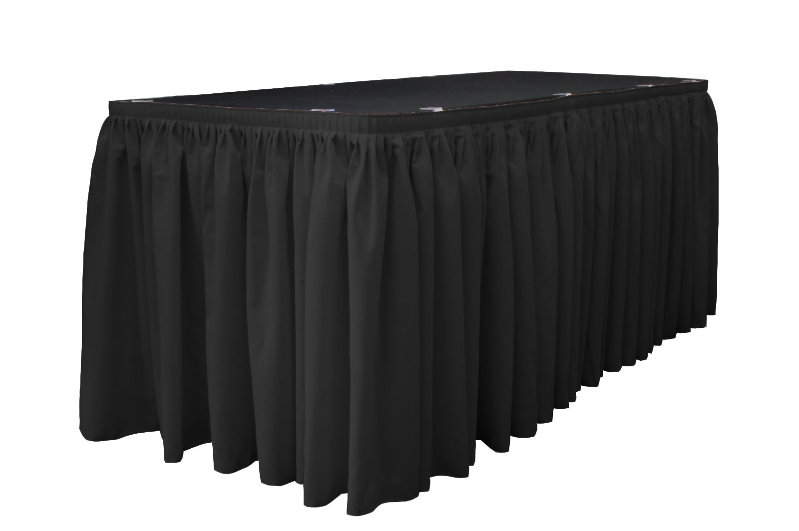 LA Linen Polyester Table Skirt 30-Ft L by 29"H with 15 L-Clips. Made in USA gallery