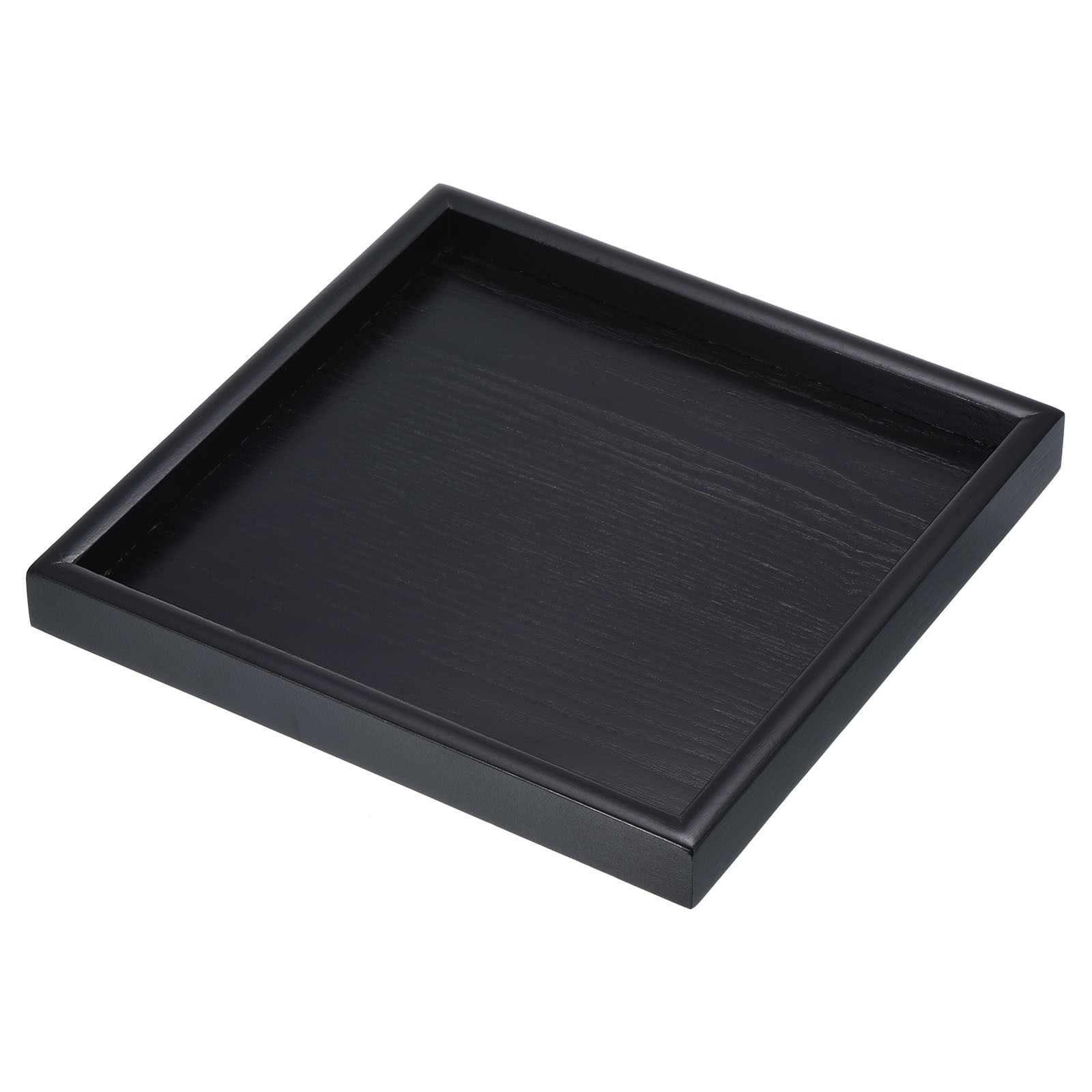 9" Wood Serving Tray Square Decorative Platter Home Kitchen Table Black gallery