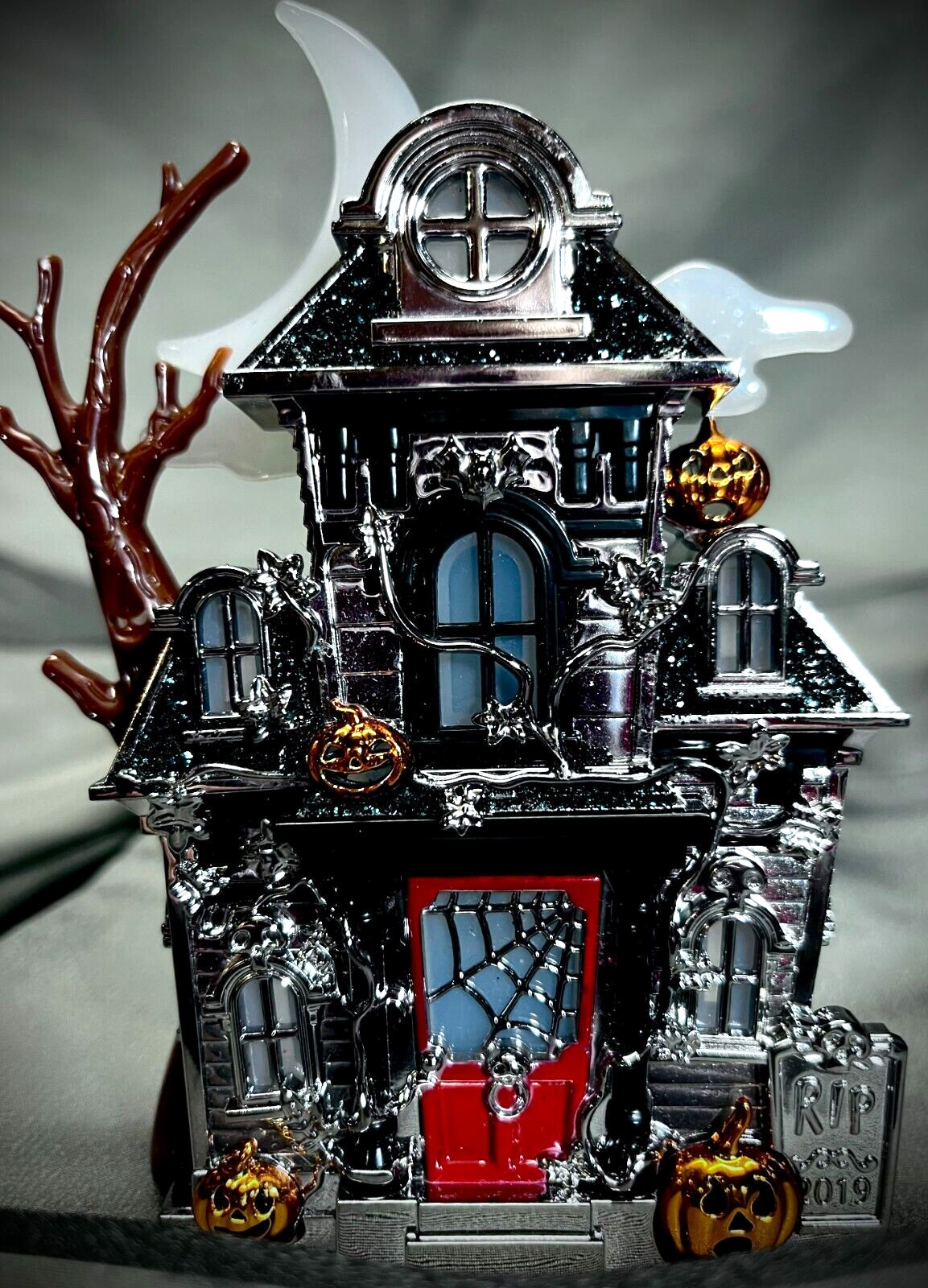 New Haunted House Nightlight Wallflower Plug In Bath & Body Works Silver Red gallery