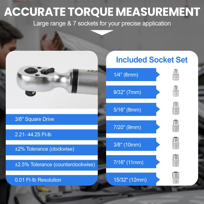 ✅Torque Wrench Adjustable Digital/Mechanical Torque Wrench 1/2'' 3/8" 1/4''Drive gallery
