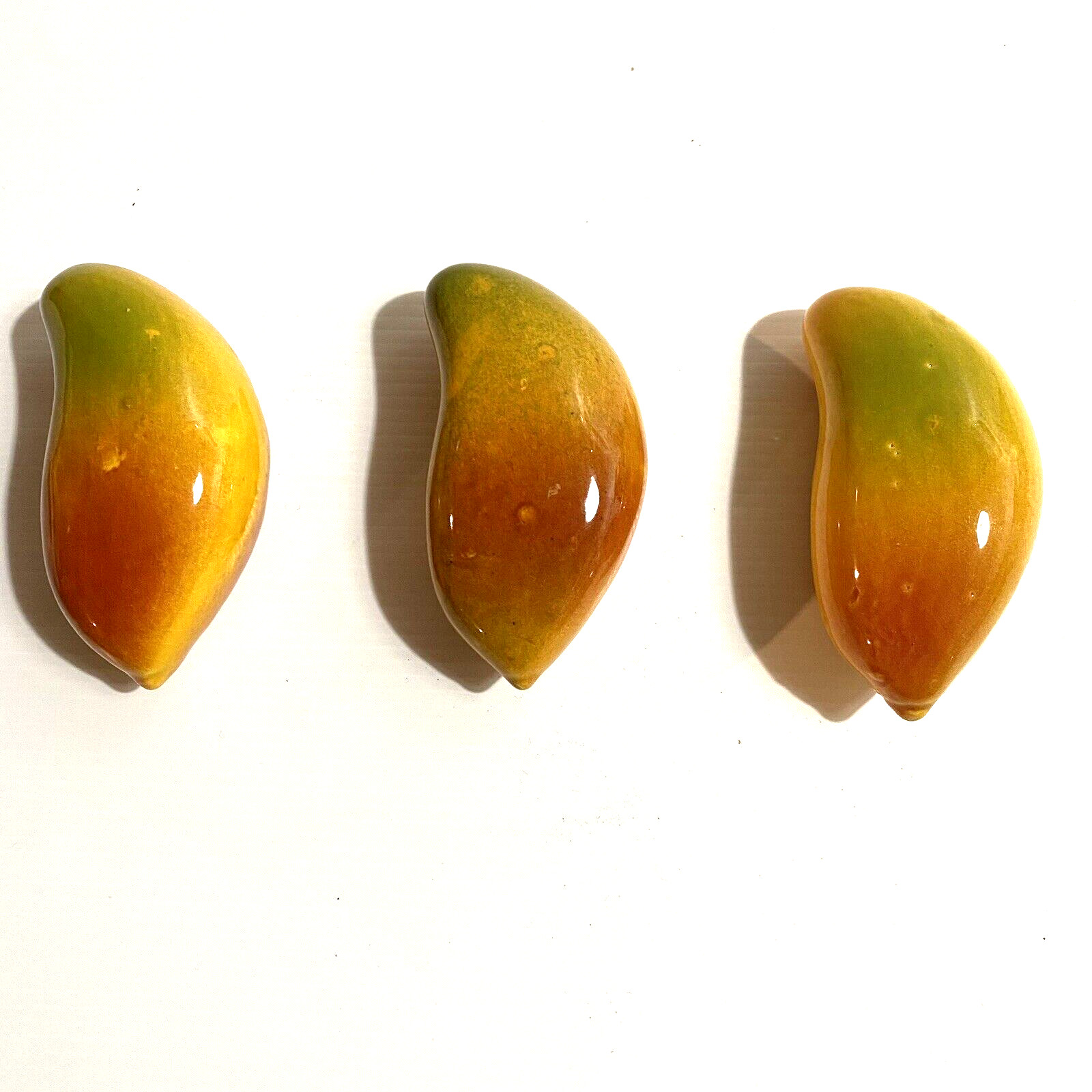 5 x Ceramic Fruit Vegetables Mangoes 9cm/3.5" & Eggplant 8cm/3" HTF Vintage Lot gallery