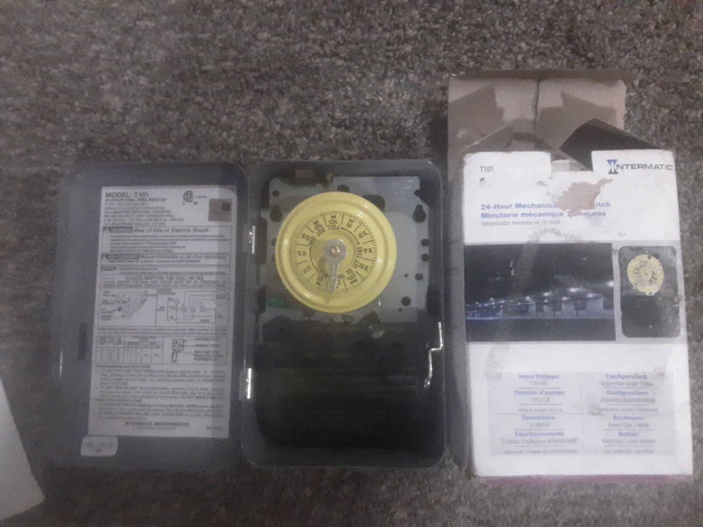Intermatic T101 24-Hour Mechanical Time Switch 40A 120V SPST Indoor NEMA 1 gallery