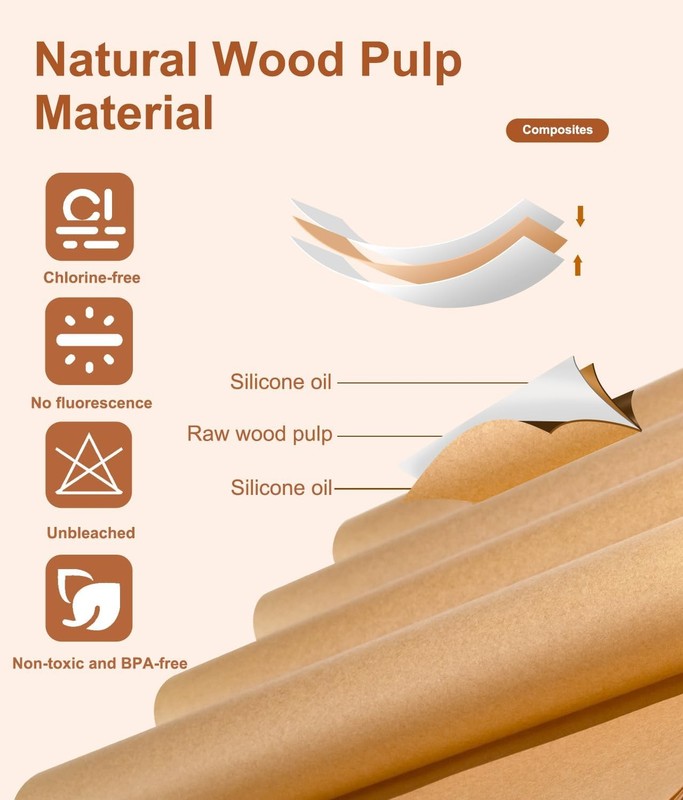 Unbleached Parchment Paper Baking Sheets, 9x13IN Precut Non-Stick Parchment Pape gallery
