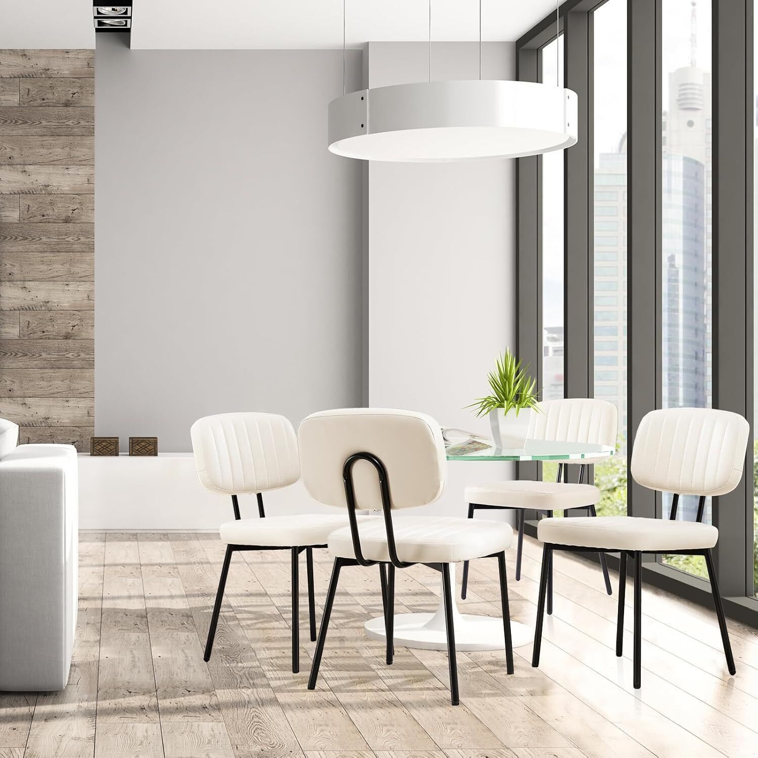 2 Pcs PU Leather Dining Chairs Set,Comfy Upholstered,Modern Home Kitchen Chair gallery