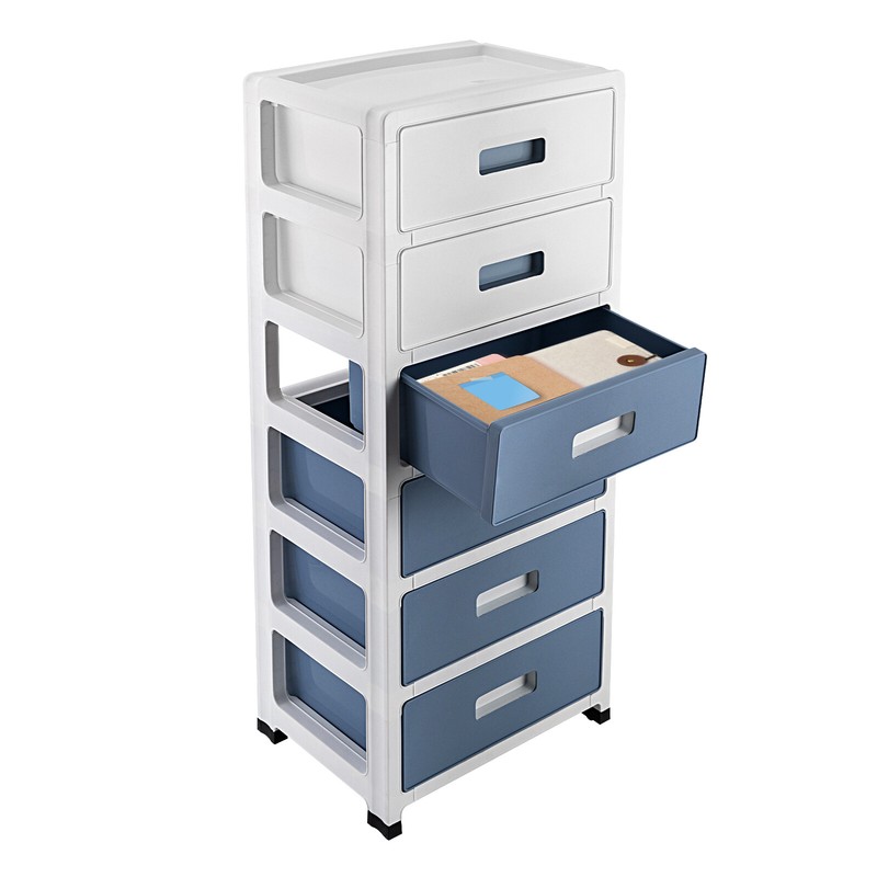 White Drawer Cabinet Plastic with Rollers Rolling Container with Drawers Trolley gallery