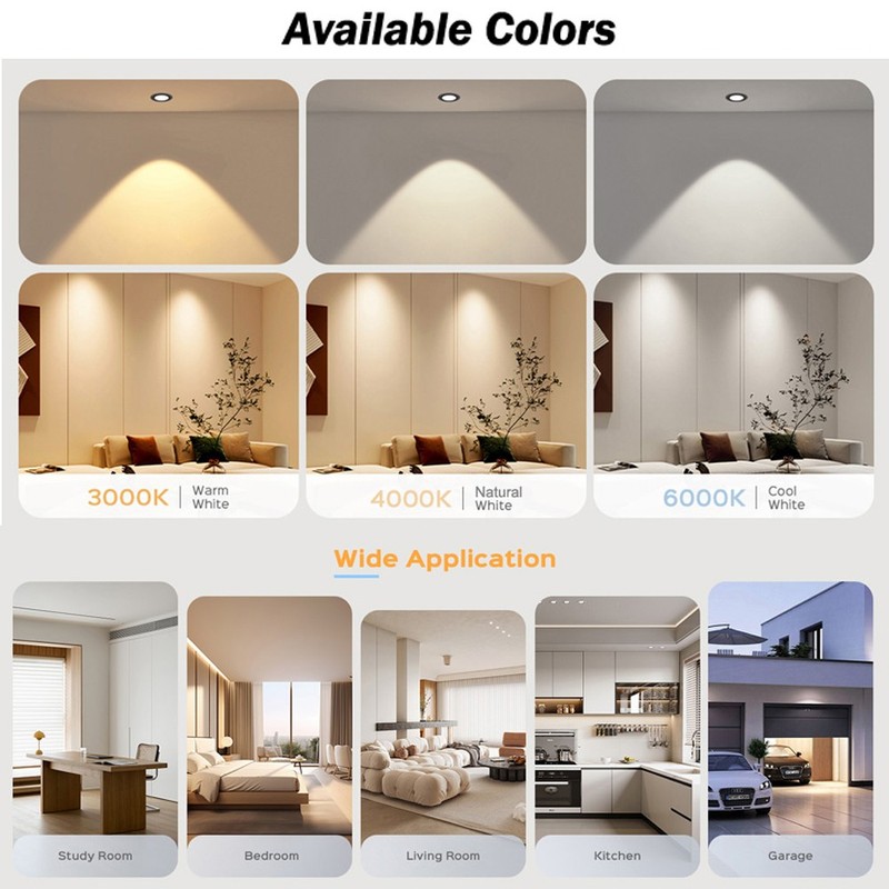 10X Cool White 15W Round LED Dimmable Recessed Ceiling Panel Down Light Fixture gallery