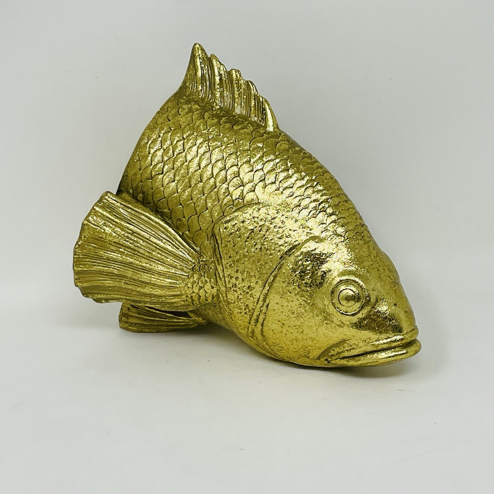 CB2 Stan The Goldfish Wall Decor Hanger Resin Gilded Gold 5.5” X 5” X 6” NICE gallery