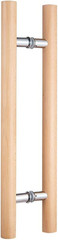 Glass Door Handle 304 Solid Connector, Wood Handle for Sauna Room, Double Sided