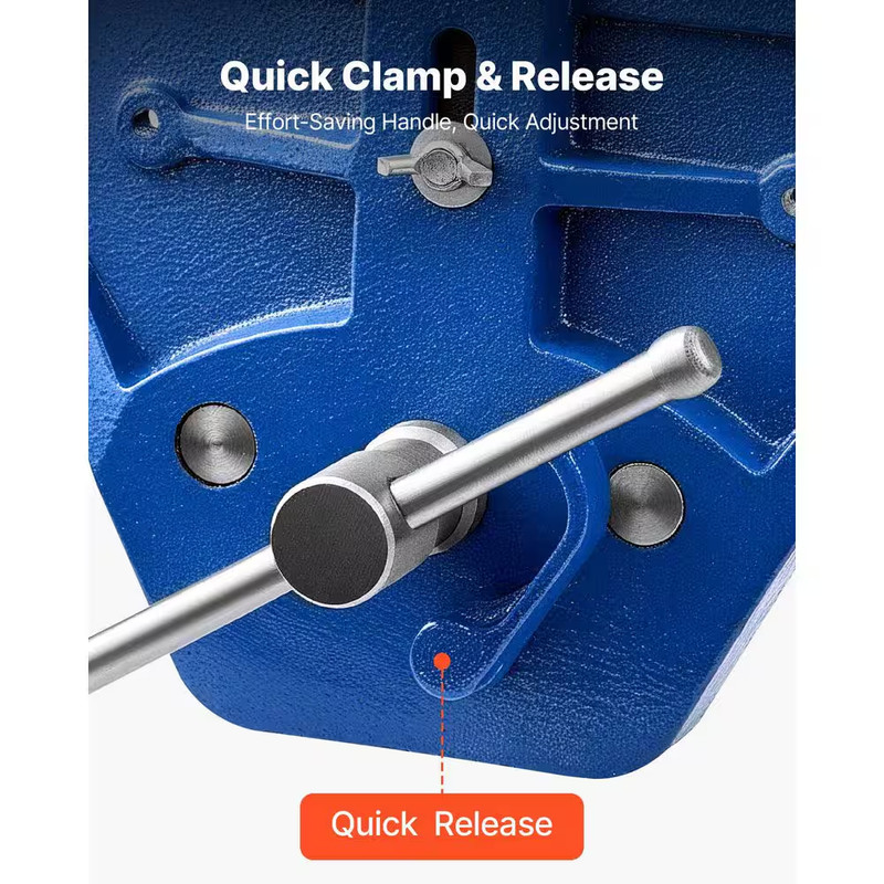 Woodworking Vise, 7 In. Jaw Width, Quick Release Wood Bench Vise, 8 In. Max Jaw gallery